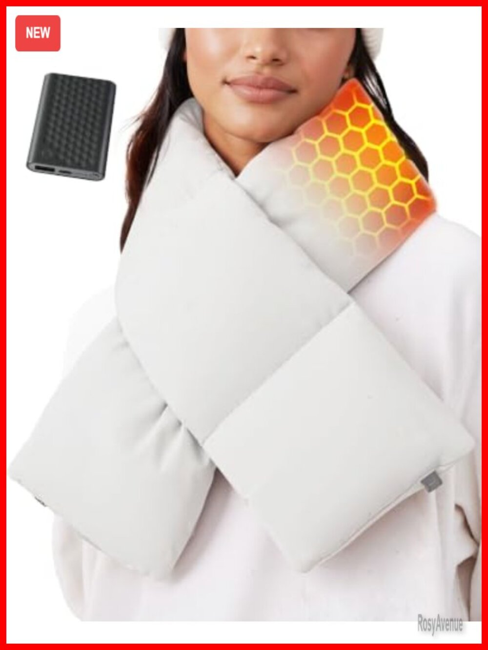 Graphene Heated Puffer Scarf Neck Warmer Women's Winter Gift